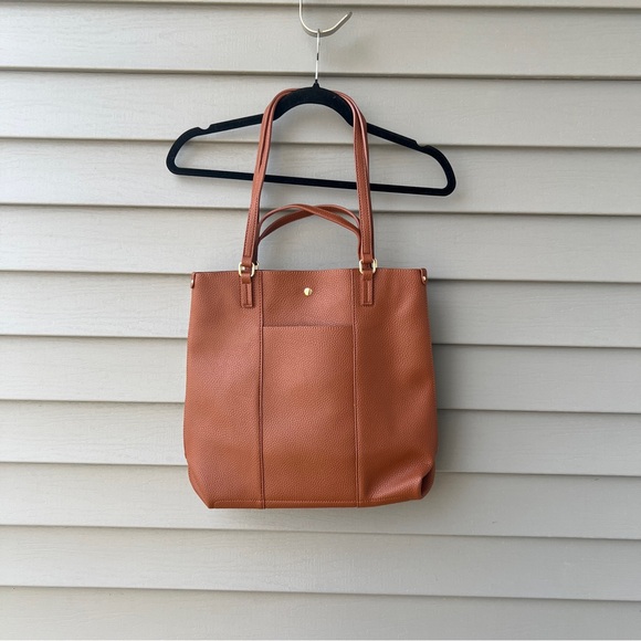 Montana West Handbags - Montana West Vegan Leather Large Tote Satchel Bag Brown